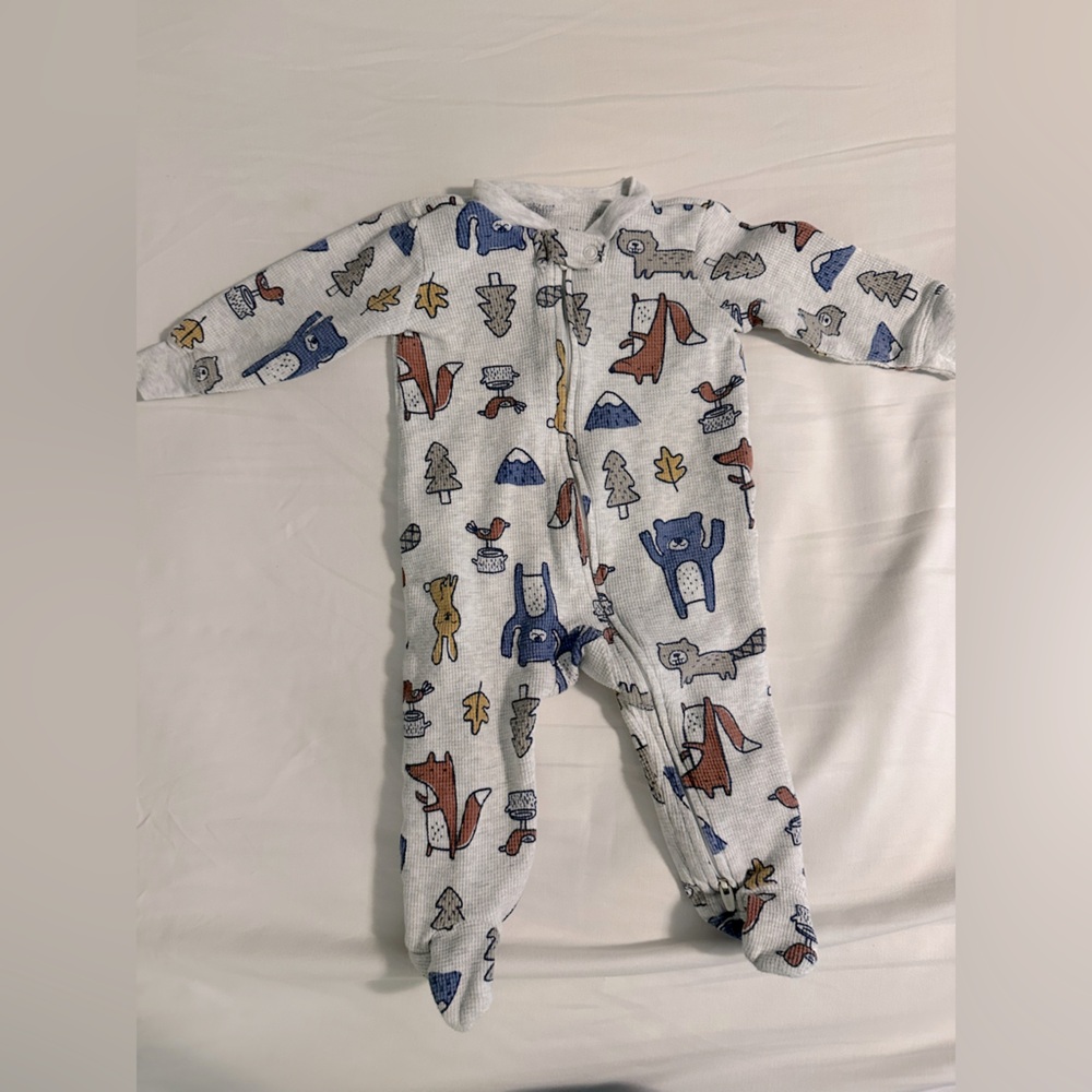 Carter's Baby Boy Woodland Print Two Way Waffle Knit Sleep & Play 3-6M